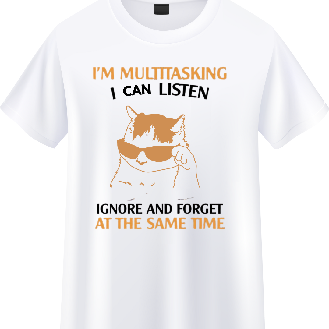 Cat Listen And Ignore Crew T-Shirt