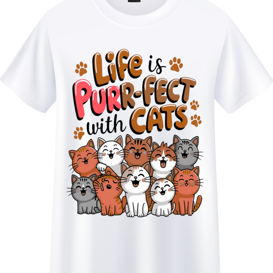LifeIsPerfectWithCat Crew T-Shirt