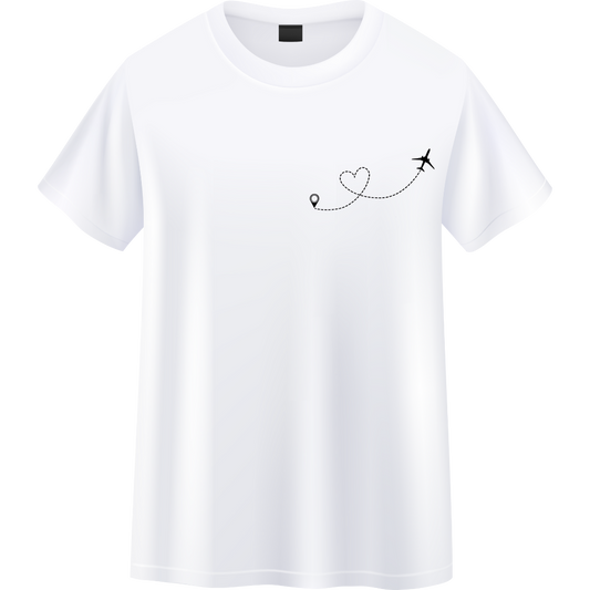 Airplane Heart White couple Unisex Standard Crew T-Shirt