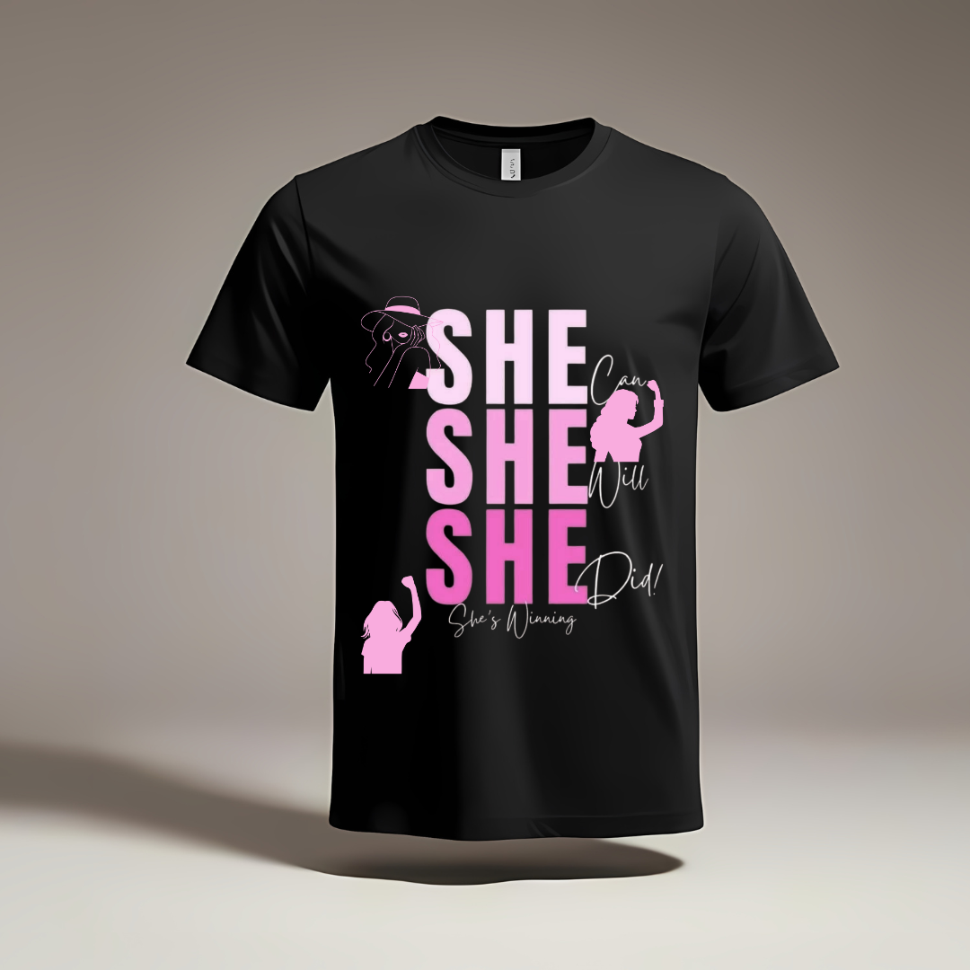 SheCanSheWillSheDid Crew T-Shirt