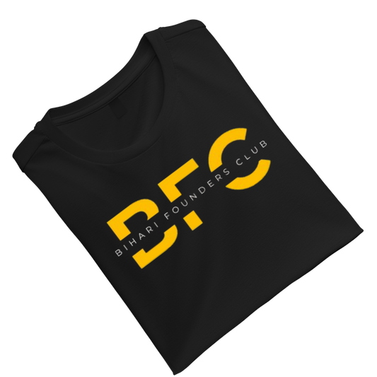 Bihari Founders Club Unisex Standard Crew Black T-Shirt