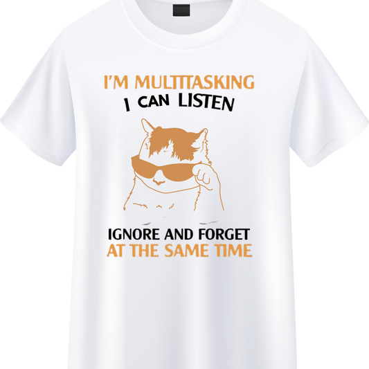 Cat Listen And Ignore Crew T-Shirt