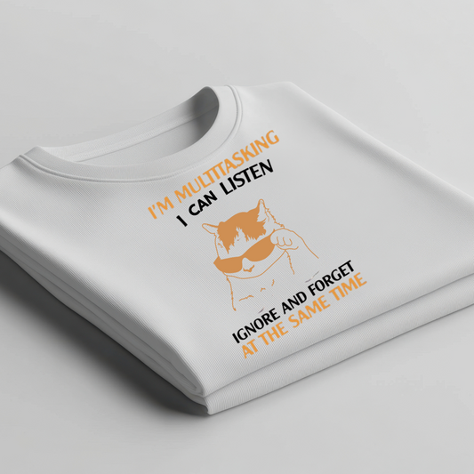 Cat Listen And Ignore Crew T-Shirt