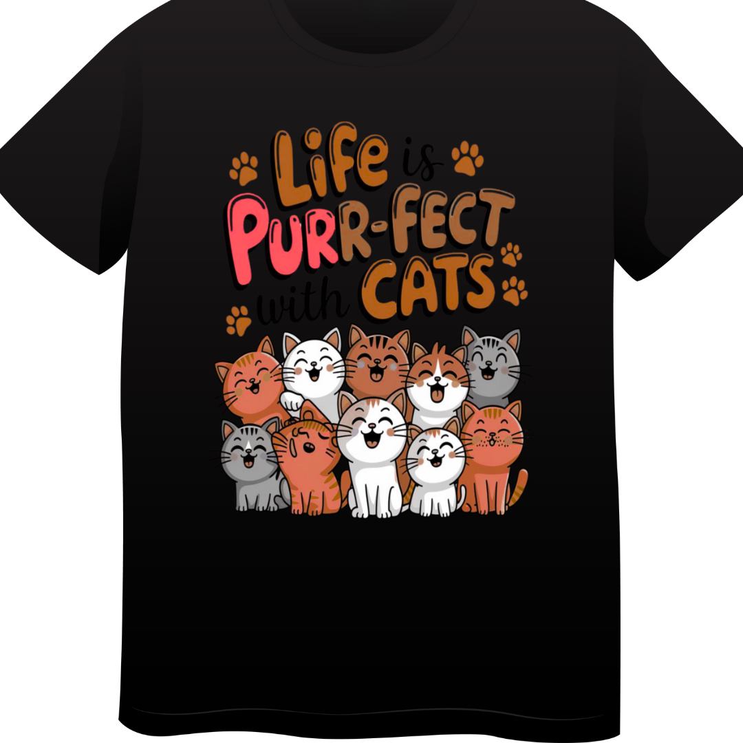 LifeIsPerfectWithCat Crew T-Shirt