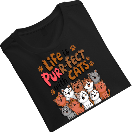 LifeIsPerfectWithCat Crew T-Shirt
