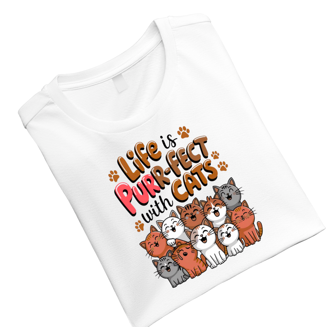 LifeIsPerfectWithCat Crew T-Shirt