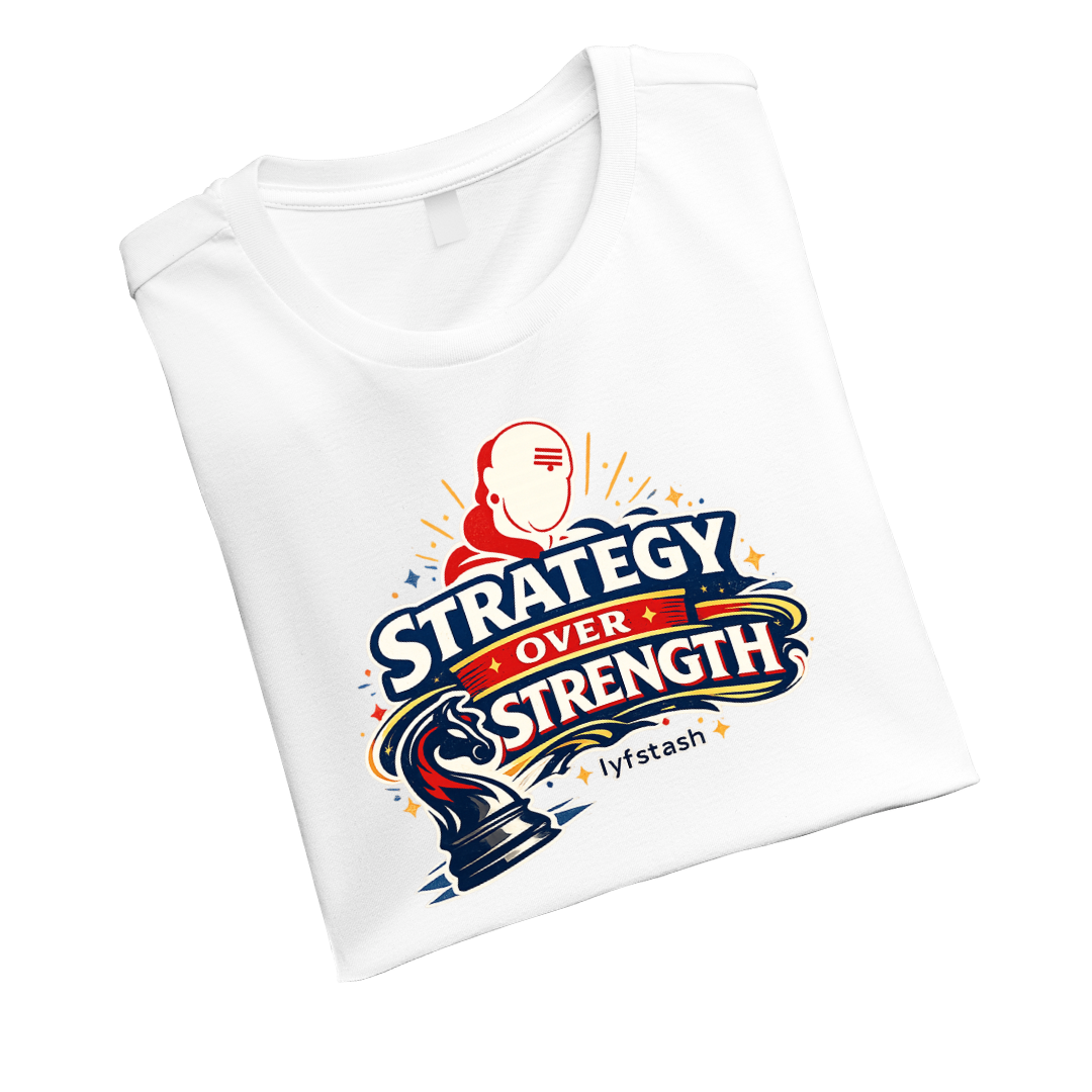 Strategy over Strength Chankya neeti Standard Crew T-Shirt