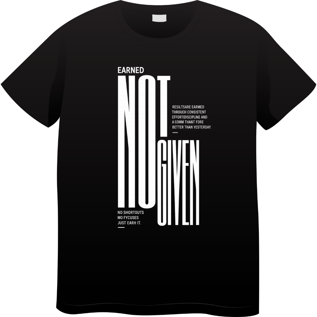EarnedNotGivenBlack Unisex Standard Crew T-Shirt