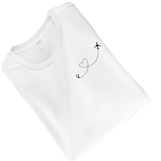 Airplane Heart White couple Unisex Standard Crew T-Shirt