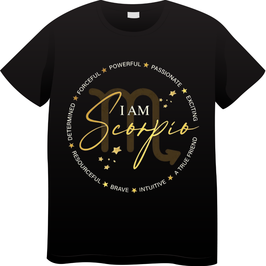 I Am Scorpio Black Standard Crew T-Shirt