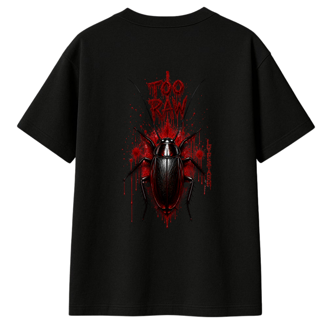 Side & Back Cockroach Too RAw Unisex Terry Oversized Tee