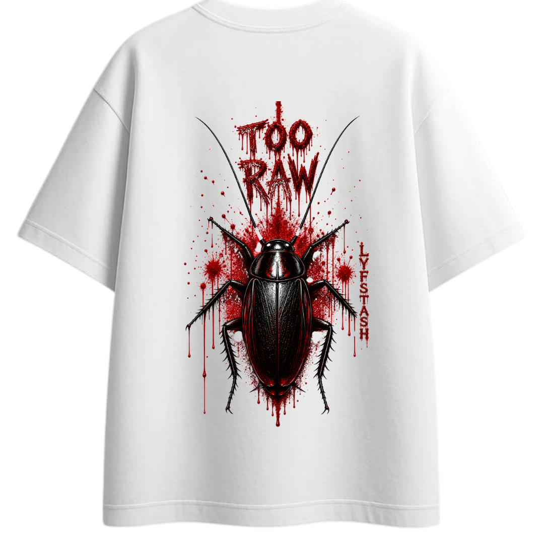 Side & Back Cockroach Too RAw Unisex Terry Oversized Tee