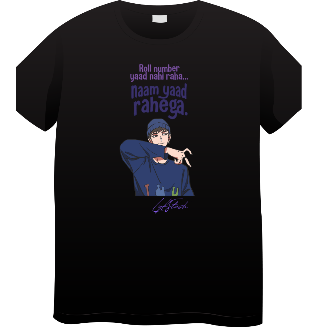 Roll number Yadd rahega Unisex Standard Crew T-Shirt