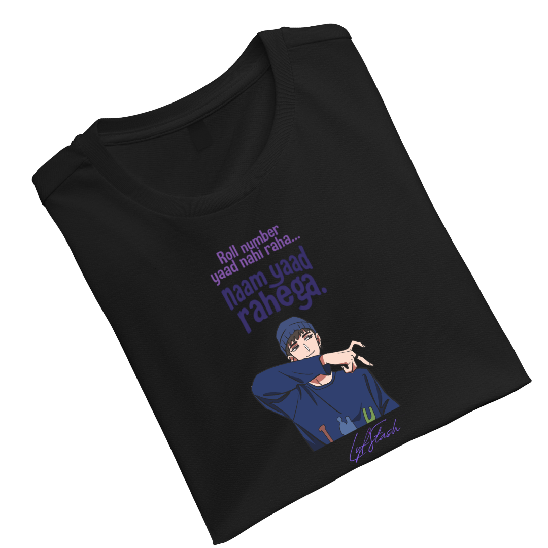 Roll number Yadd rahega Unisex Standard Crew T-Shirt