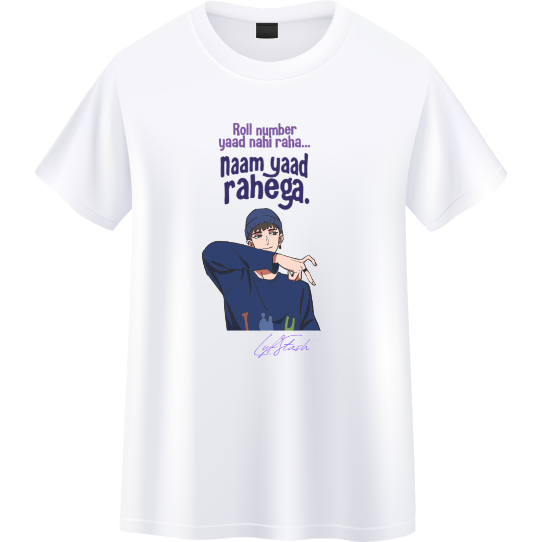 Roll number Yadd rahega Unisex Standard Crew T-Shirt