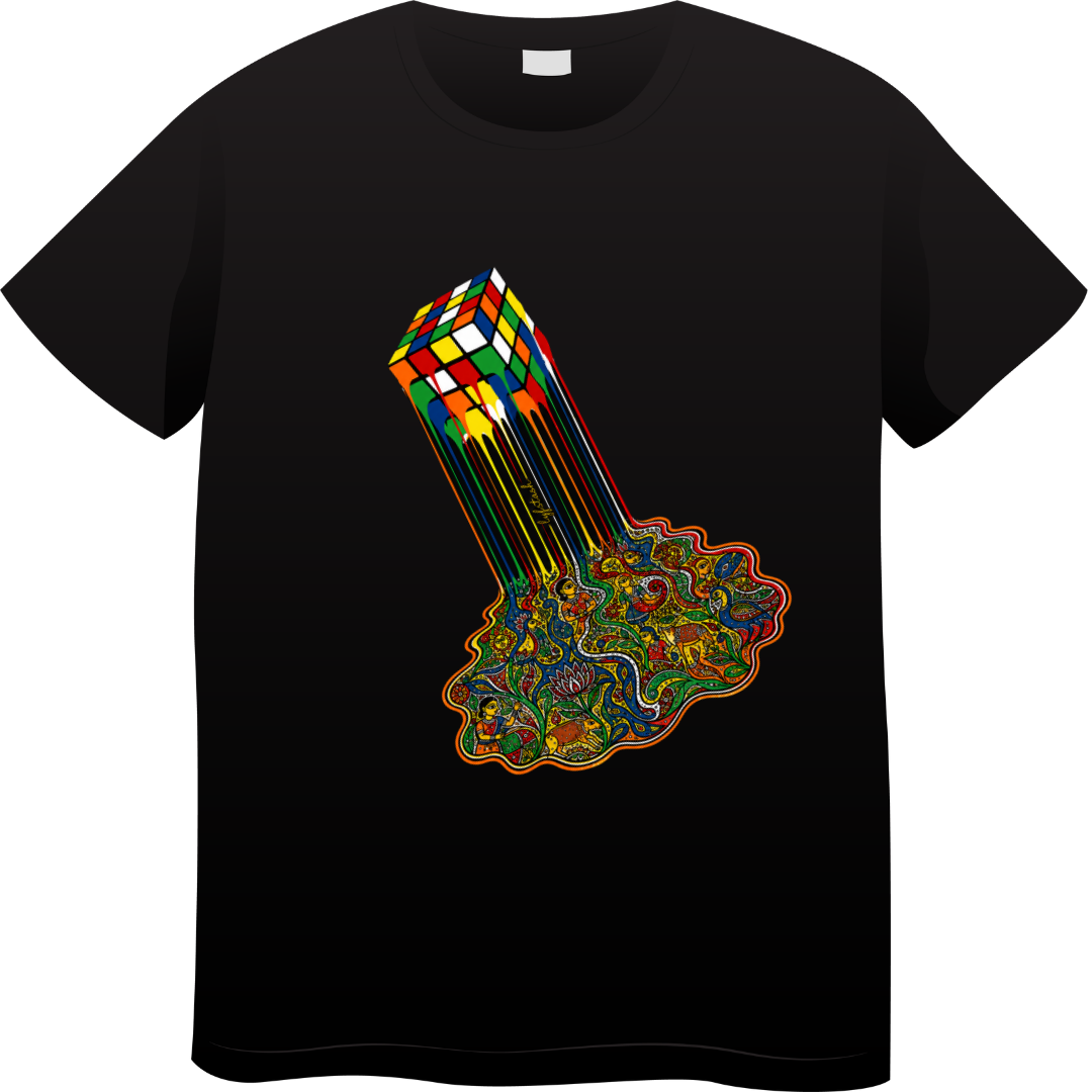 RubicMeltingMadhubaniArt Unisex Standard Crew T-Shirt