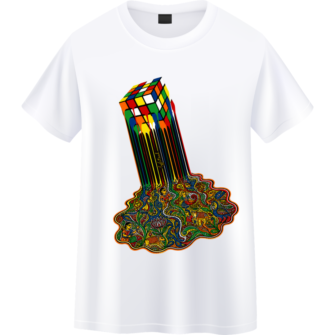 RubicMeltingMadhubaniArt Unisex Standard Crew T-Shirt