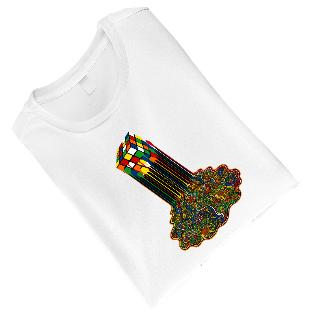 RubicMeltingMadhubaniArt Unisex Standard Crew T-Shirt