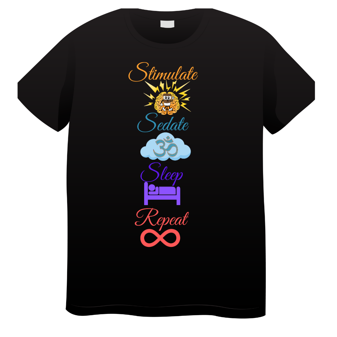 Stimulate Sleep  Repeat Crew T-Shirt