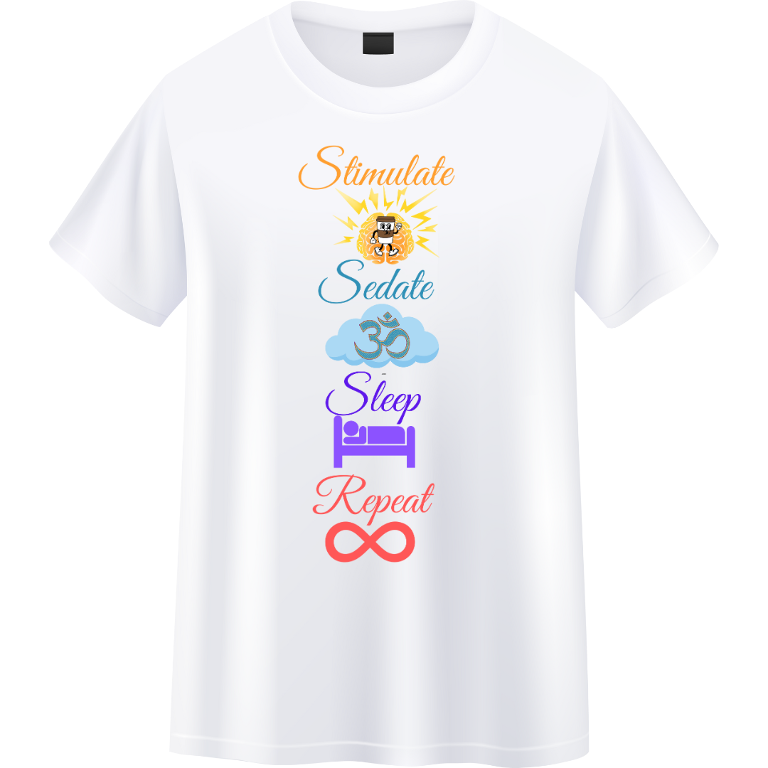 Stimulate Sleep  Repeat Crew T-Shirt