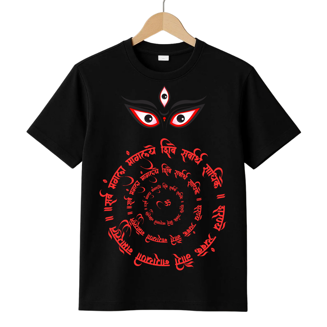 Sarv Mangle Manglaya MaDurga Crew T-Shirt