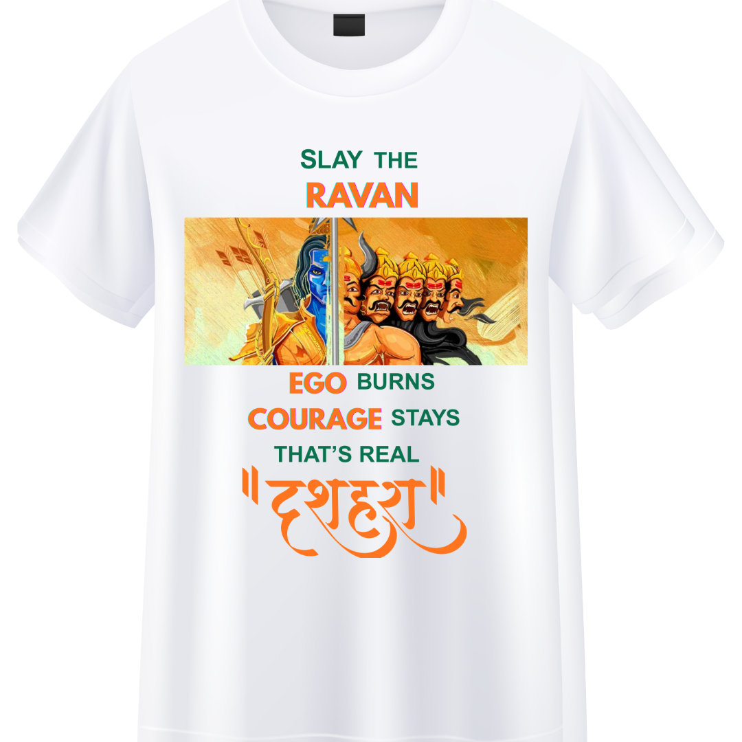 SlayTheRavanWhite Crew T-Shirt